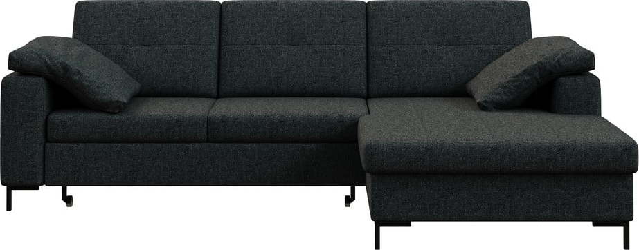 Antracitově šedá rozkládací rohová pohovka Ghado Moor