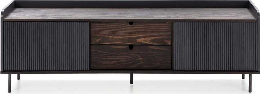 Antracitově šedý TV stolek z borovicového dřeva Marckeric Oregon Marckeric