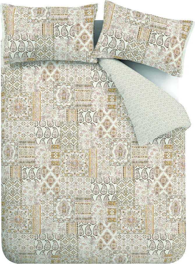 Béžové bavlněné povlečení 200x135 cm Iniko Patchwork - Pineapple Elephant Pineapple Elephant