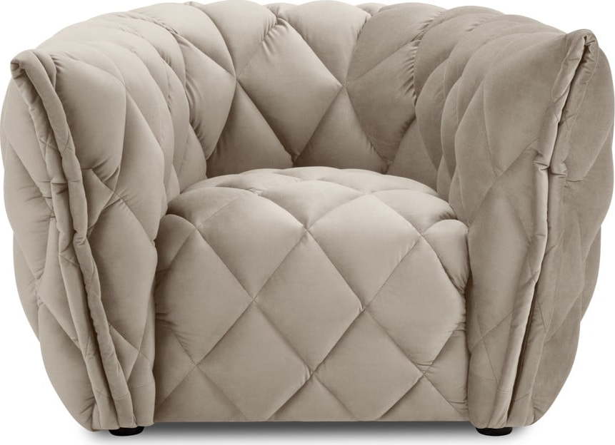 Béžové křeslo se sametovým povrchem Interieurs 86 Flandrin Interieurs 86