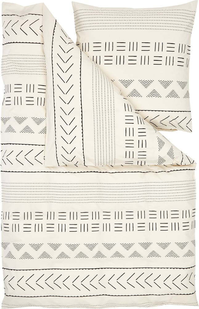 Béžové povlečení na jednolůžko z bavlněného perkálu Westwing Collection Kohana