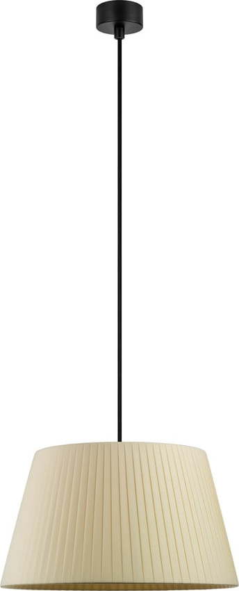 Béžové závěsné svítidlo s černým kabelem Sotto Luce Kami