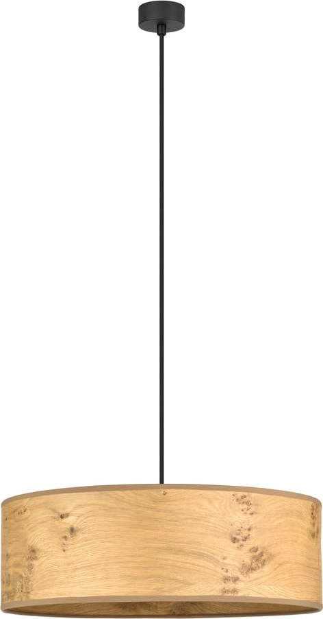 Béžové závěsné svítidlo z dřevěné dýhy Bulb Attack Ocho XL