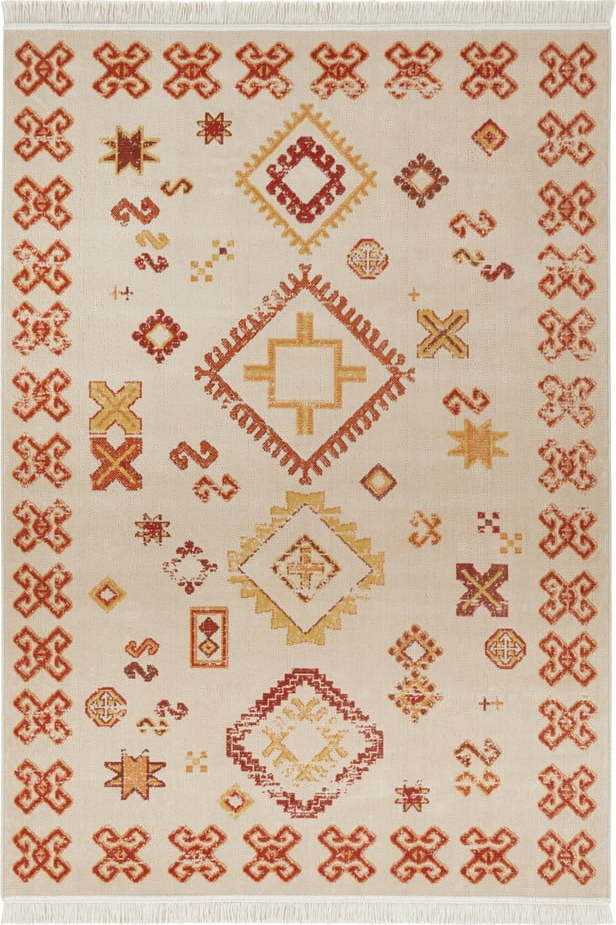 Béžový koberec s podílem recyklované bavlny Nouristan