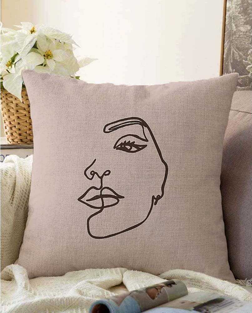 Béžový povlak na polštář s příměsí bavlny Minimalist Cushion Covers Chenille