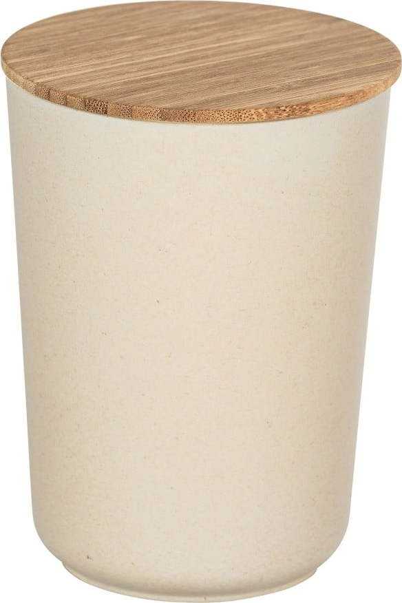 Béžový úložný box s bambusovým víkem Wenko Bondy
