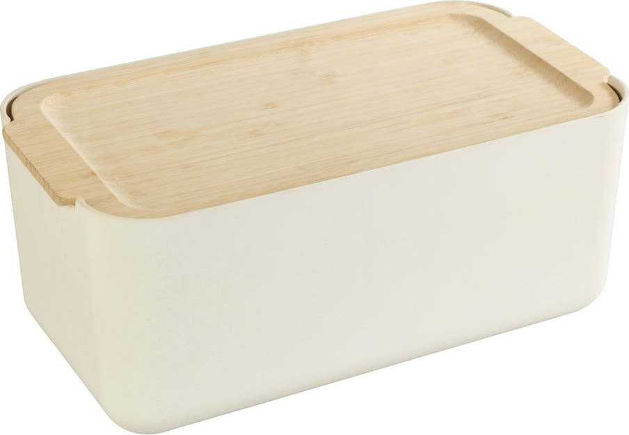 Béžový úložný box s bambusovým víkem Wenko Derry Bamboo WENKO