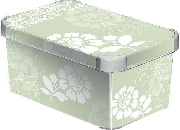 Béžový úložný box s víkem Curver Romance