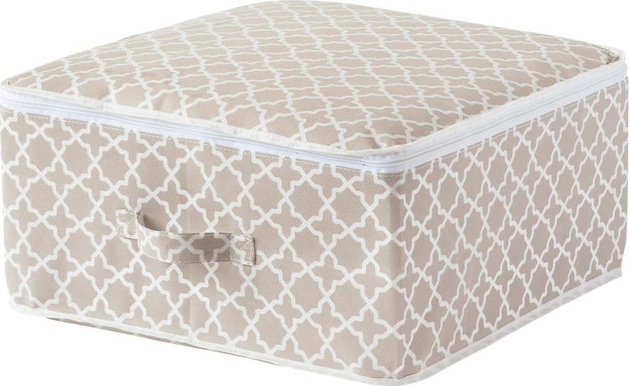 Béžový úložný box se zipem Compactor