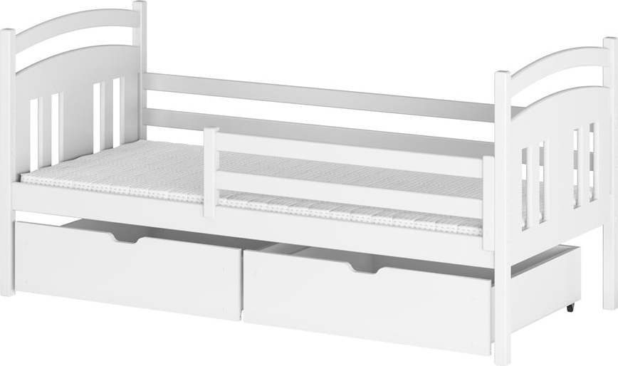 Bílá dětská postel s úložným prostorem 90x190 cm Kate - Lano Meble Lano Meble