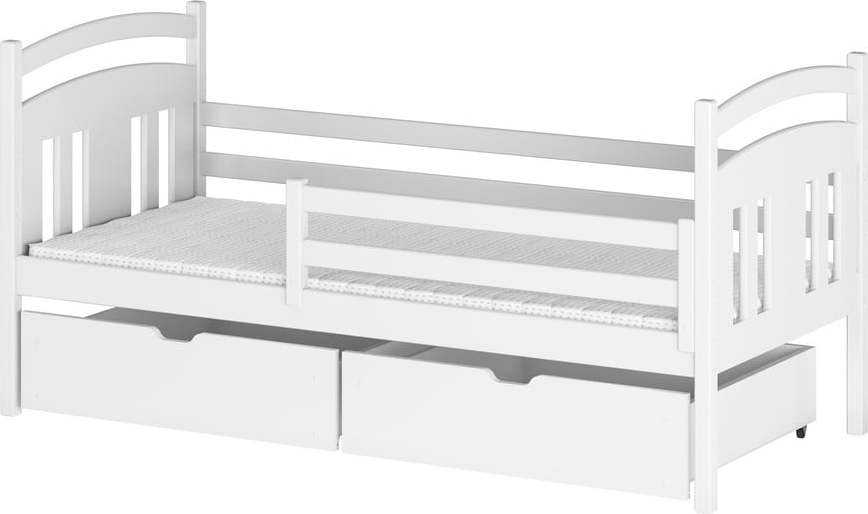 Bílá dětská postel s úložným prostorem 90x200 cm Kate - Lano Meble Lano Meble