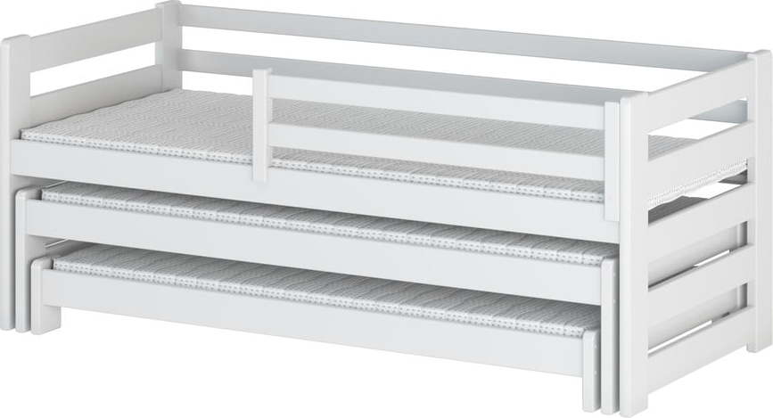 Bílá dětská postel s výsuvným lůžkem 80x160 cm Rico - Lano Meble Lano Meble