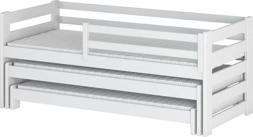 Bílá dětská postel s výsuvným lůžkem 90x190 cm Rico - Lano Meble Lano Meble