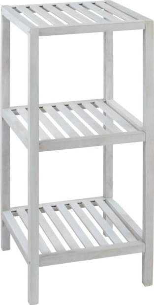 Bílá dřevěná koupelnová polička z ořechového dřeva Wenko Norway WENKO