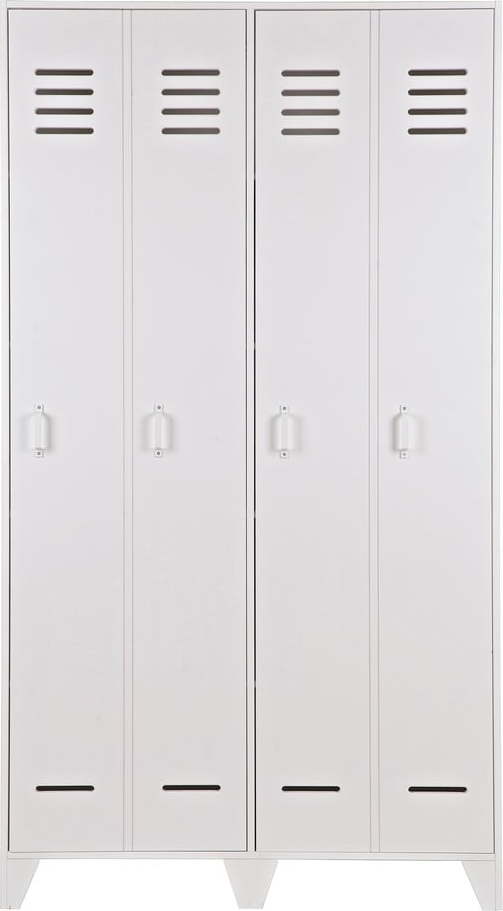 Bílá dvoukřídlá skříň z borovicového dřeva WOOOD Stijn WOOOD