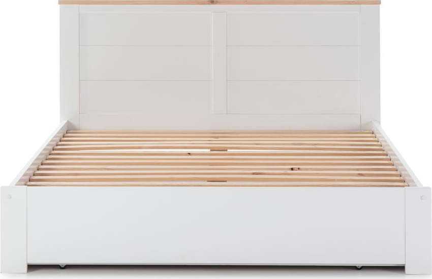 Bílá dvoulůžková postel s úložným prostorem Marckeric Gabi