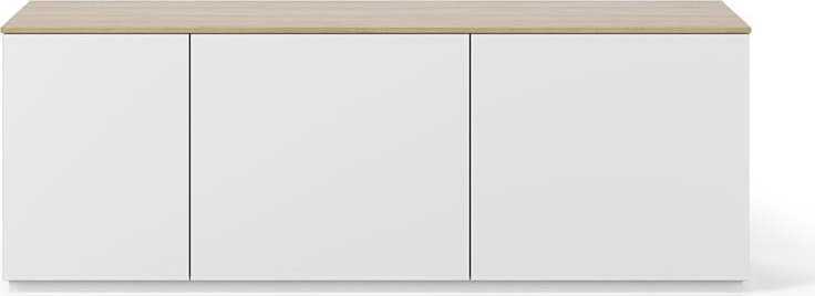 Bílá komoda s dvířky a deskou v dubovém dekoru TemaHome Join