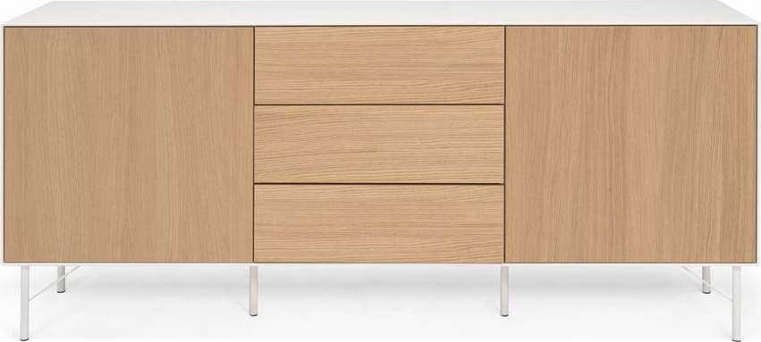 Bílá komoda s dvířky podýhovaná dubem Edge by Hammel Hammel Furniture