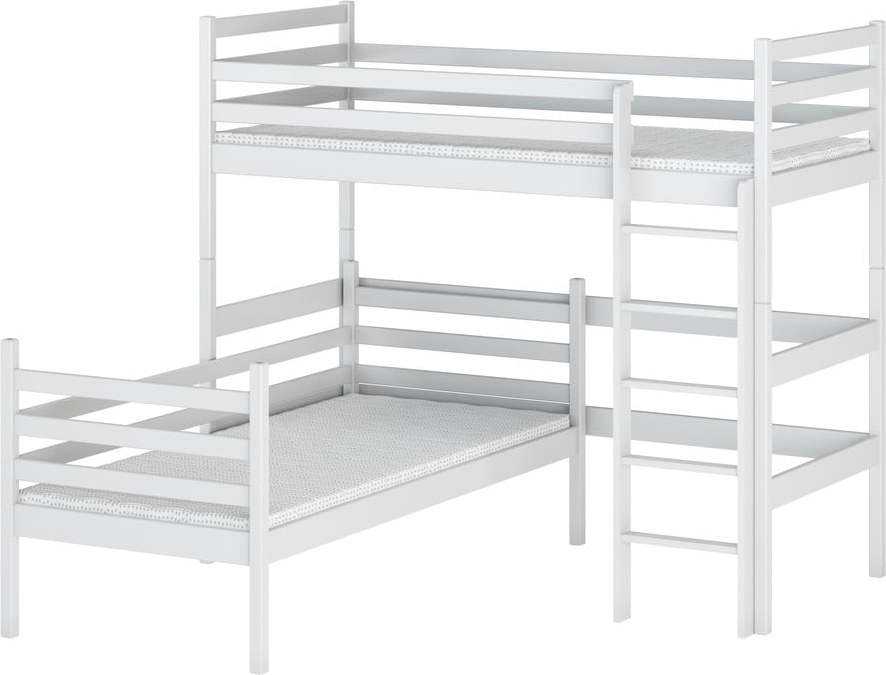 Bílá patrová dětská postel 80x180 cm Double - Lano Meble Lano Meble
