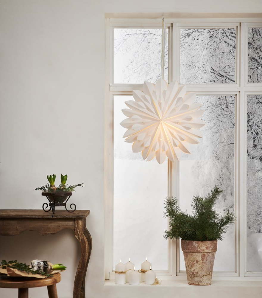 Bílá vánoční dekorace Star Trading Clipp