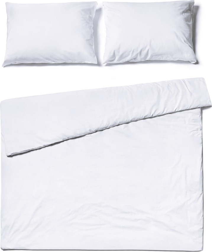 Bílé bavlněné povlečení na dvoulůžko Bonami Selection