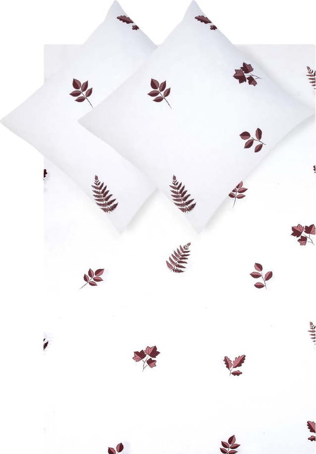 Bílé flanelové povlečení na dvoulůžko Westwing Collection Fraser