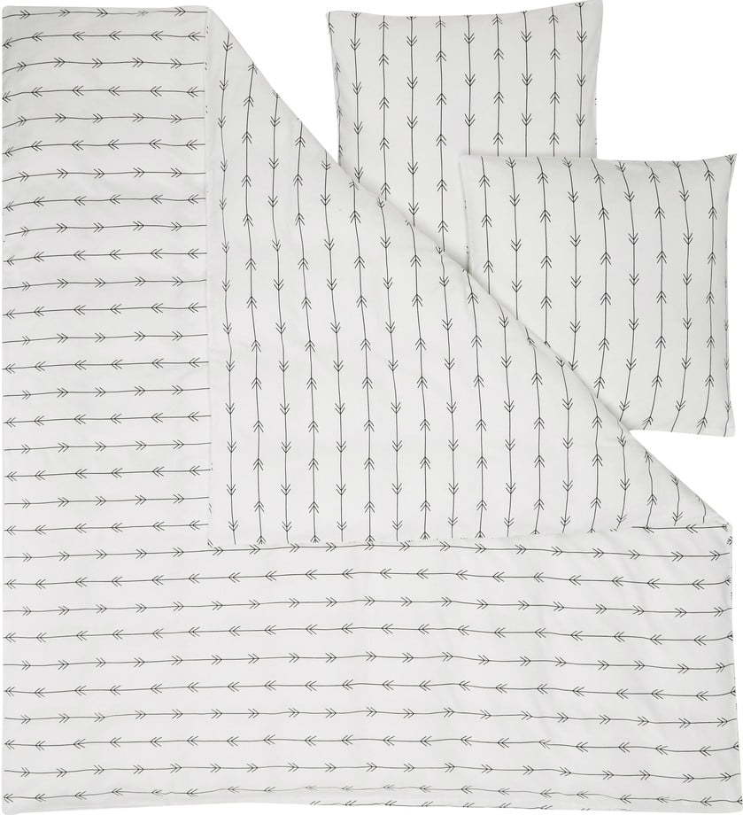 Bílé flanelové povlečení na jednolůžko Westwing Collection Boho