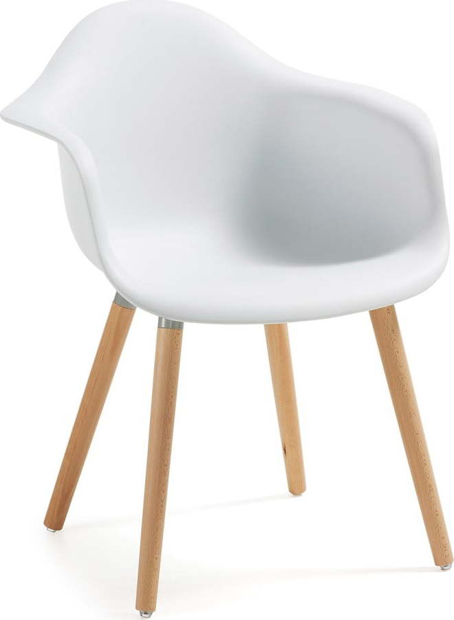 Bílé křeslo s nohami z bukového dřeva Kave Home Kenna Kave Home