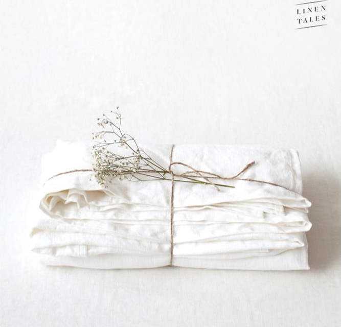 Bílé lněné prostěradlo 260x200 cm - Linen Tales Linen Tales