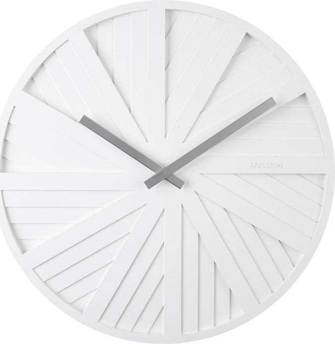 Bílé nástěnné hodiny Karlsson Slides