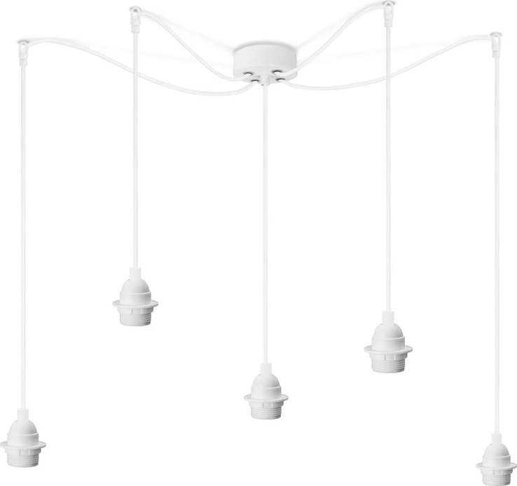 Bílé pětiramenné závěsné svítidlo Bulb Attack Uno Plus Bulb Attack