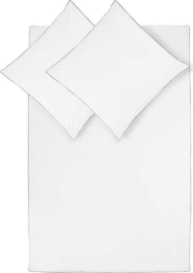 Bílé povlečení na dvoulůžko z bavlněného perkálu Westwing Collection