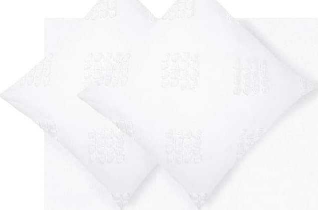 Bílé povlečení na dvoulůžko z bavlněného perkálu Westwing Collection Fia