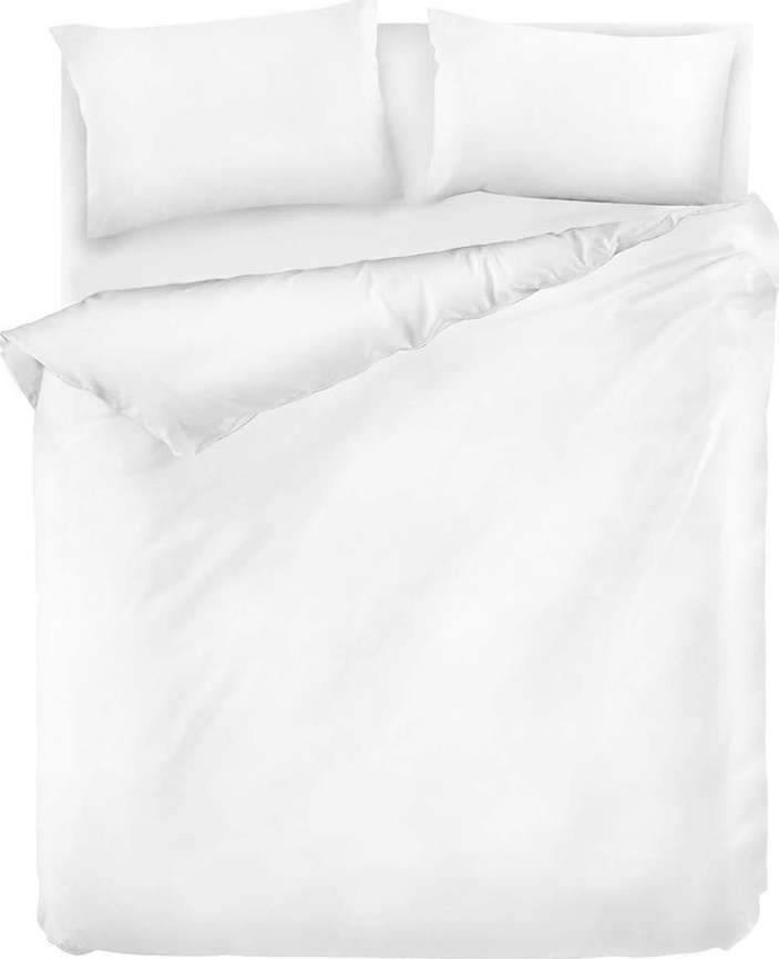 Bílé povlečení na dvoulůžko z ranforce bavlny EnLora Home Fresh