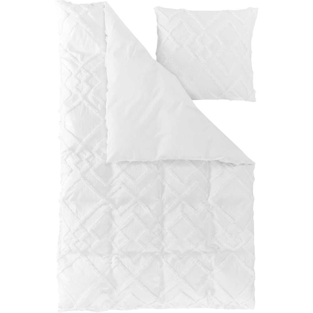 Bílé povlečení na jednolůžko z bavlněného perkálu Westwing Collection Faith