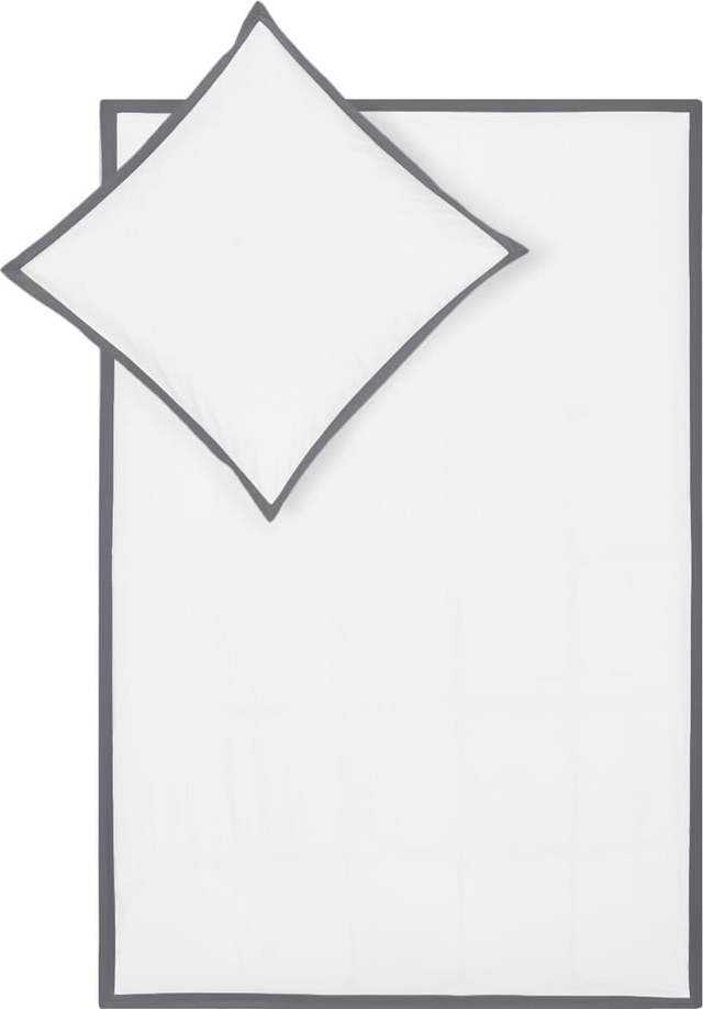 Bílé povlečení na jednolůžko z bavlněného perkálu Westwing Collection Joanna