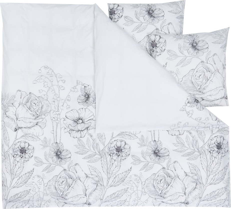 Bílé povlečení z bavlněného perkálu 200x200 cm Keno - Westwing Collection Westwing Collection