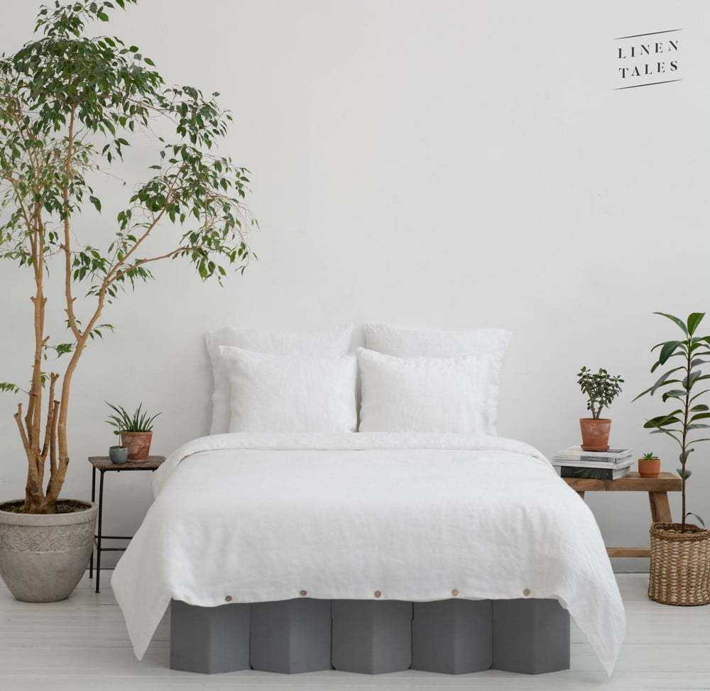 Bílé povlečení z konopného vlákna 220x200 cm - Linen Tales Linen Tales