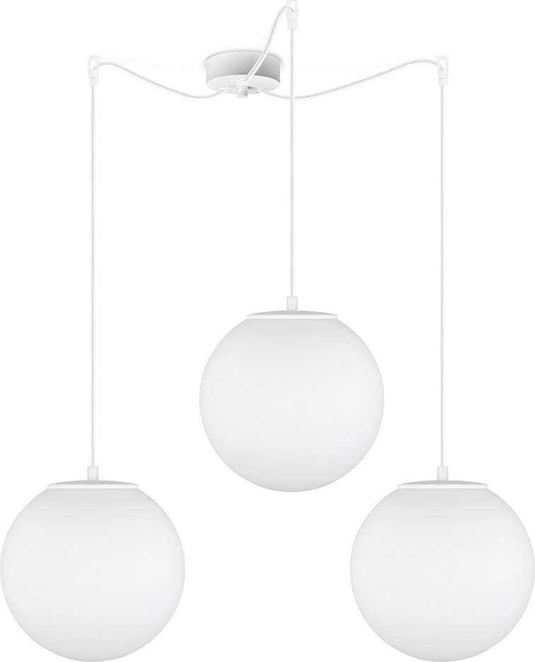 Bílé tříramenné závěsné svítidlo Sotto Luce Tsuki Matte