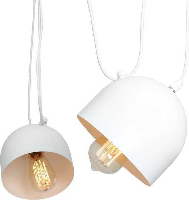 Bílé závěsné světlo pro 2 žárovky Custom Form Popo Custom Form