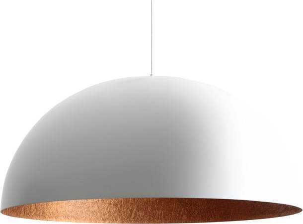 Bílé závěsné svítidlo s detailem v měděné barvě Custom Form Lord