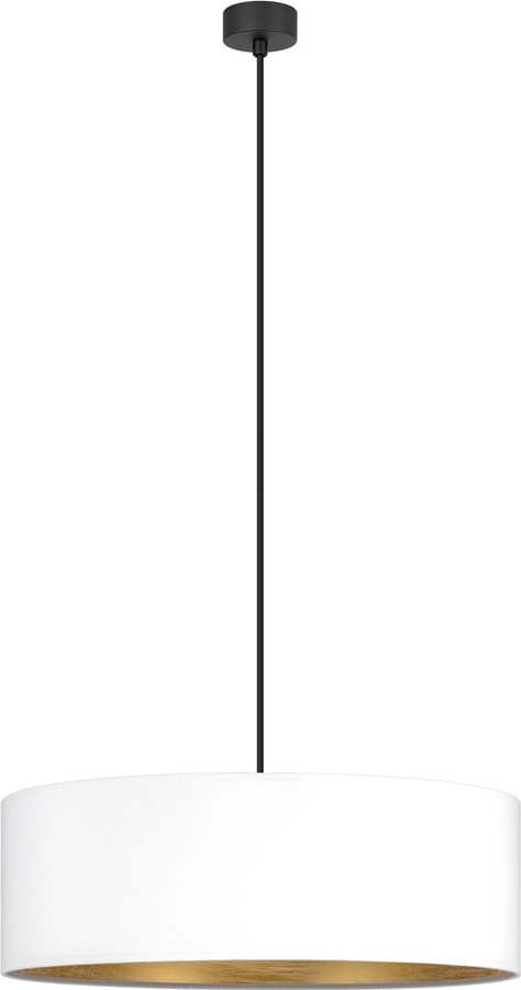 Bílé závěsné svítidlo s detailem ve zlaté barvě Bulb Attack Tres XL