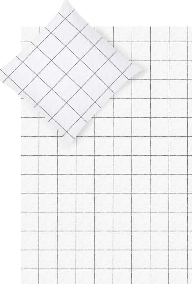 Bílo-černé bavlněné povlečení na jednolůžko Westwing Collection Juna