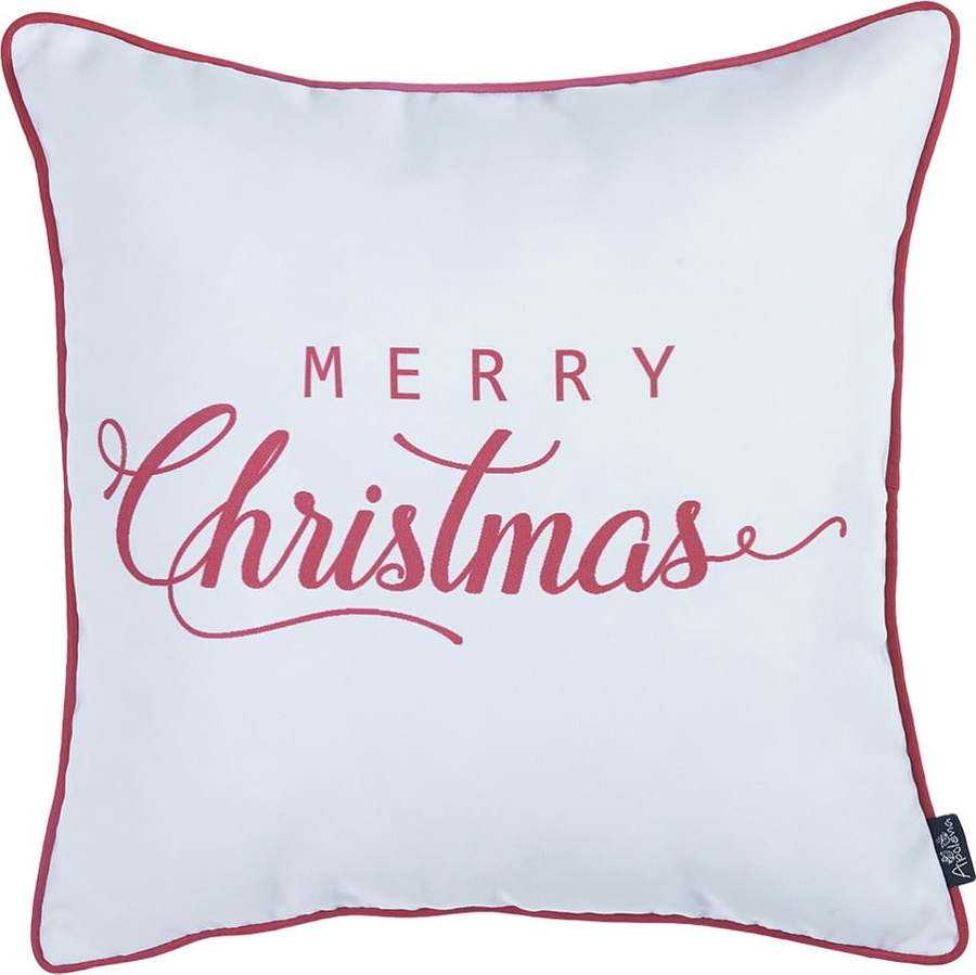 Bílo-červený vánoční povlak na polštář Mike & Co. NEW YORK Honey Merry Christmas