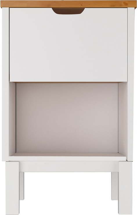 Bílo-hnědý noční stolek Støraa Post Nako Støraa