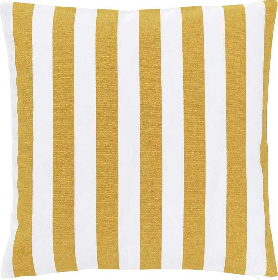 Bílo-žlutý bavlněný dekorativní povlak na polštář Westwing Collection Timon