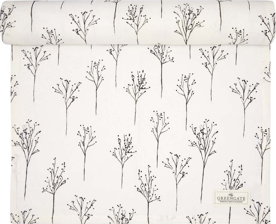 Bílý bavlněný běhoun na stůl Green Gate Antonia