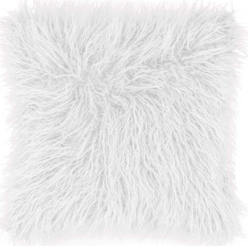 Bílý chlupatý polštář Tiseco Home Studio Mohair
