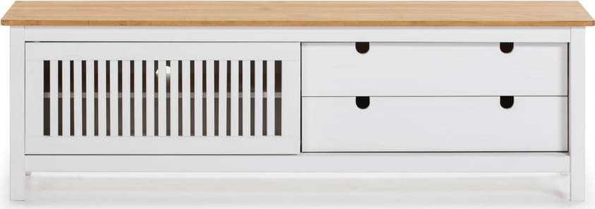 Bílý dřevěný TV stolek Marceric Bruna Marckeric
