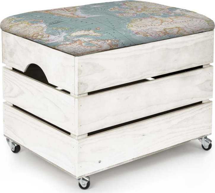 Bílý dřevěný pojízdný úložný box Really Nice Things Really Nice Things